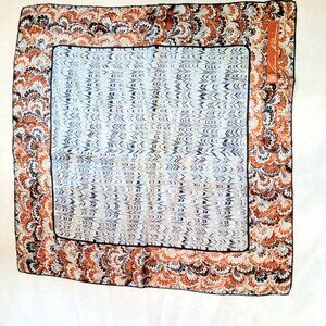 Vintage Anne Klein Abstract Floral Chervon Silk Scarf